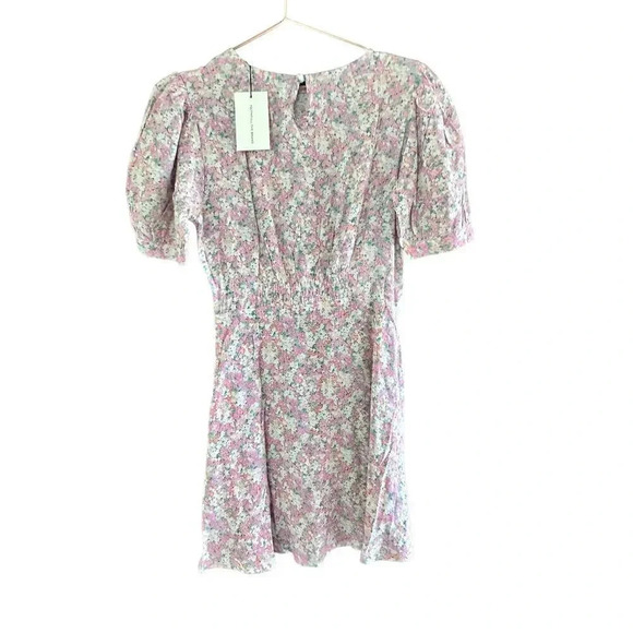 Faithfull the Brand Sidonie Vionette Floral Puff Sleeve A-Line Mini Dress Size 2 - Picture 4 of 7